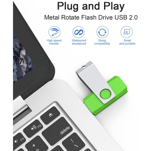 8GB USB Stick Flash Drive 5 Pack Memory Stick 2.0 Swivel Design Thumb Drive Jump Drive Pen Drive Bulk USB Key