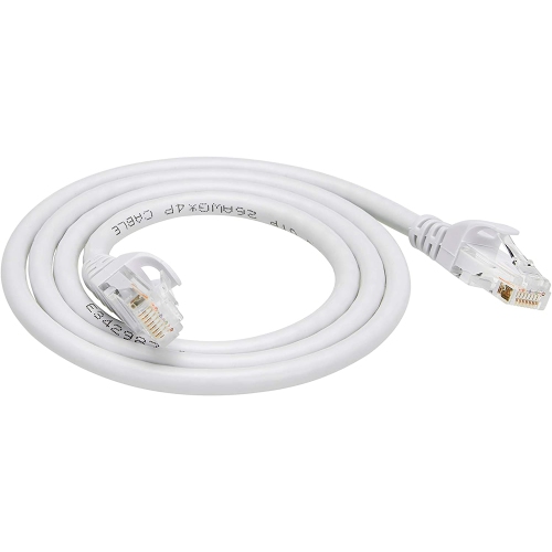 RJ45 Cat-6 Ethernet Patch Internet Cable - Pack of 5-3-Foot, White