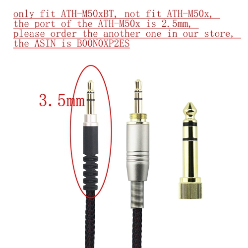 Replacement Audio Upgrade Cable Compatible with Audio-Technica ATH-M50xBT, ATH-AR3BTBK, ATH-SR50BT