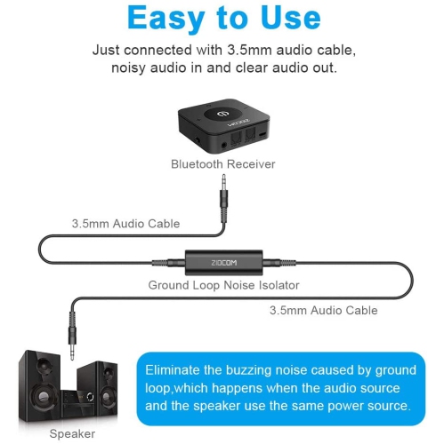 Ground Loop Noise Isolator, Noise Filter, Eliminate The Buzzing Noise for Your Car Audio System/Home Stereo