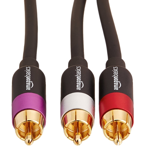 1-Male to 2-Male RCA Audio Stereo Subwoofer Cable - 4 Feet