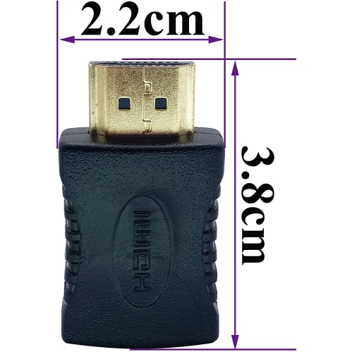 HDMI Adapter Gold Plated 19 Pin HDMI Female to HDMI Male Coupler Connector for TV Stick, Roku Stick