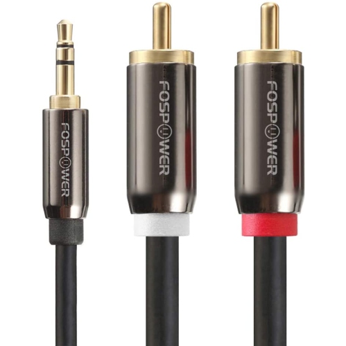 Image 1 de 5.. Câble audio 3,5 mm à RCA, câble audio auxiliaire mâle à mâle, prise stéréo 3,5 mm à 2 prises phono RCA