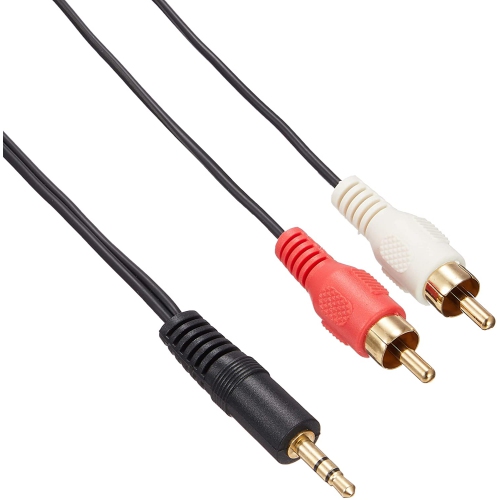 3 ft Stereo Audio Cable - 3.5mm Male to 2x RCA Male - heaDPhone jack to RCA - Mini jack to RCA - 3.5mm to