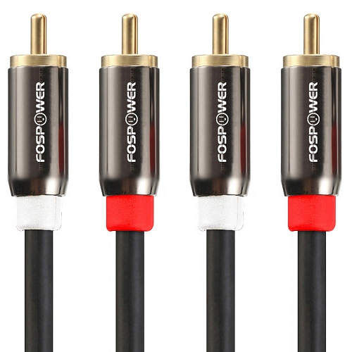 Image 1 de 5.. (1,8 m/6 pi) Câble audio stéréo RCA M/M [24K plaqué or | CoCooper Core] 2RCA mâle à 2RCA mâle [gauche/droite]