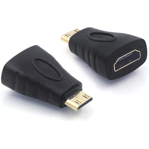 HDMI Mini Adapter Gold Plated Connector Mini HDMI Male to Standard HDMI Female Converter Black Compatible