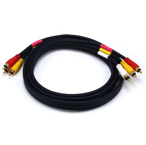 6-Feet Triple RCA Stereo Video Dubbing Composite Cable