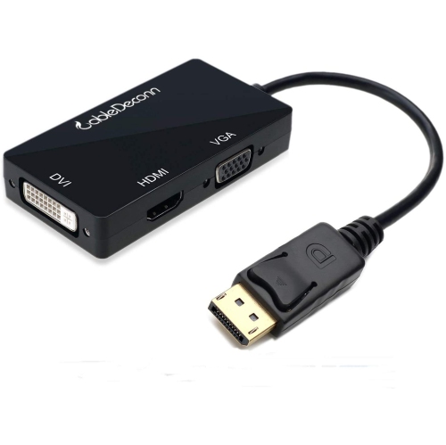 ALBERTATECH  Multi-Function Displayport Dp to HDMI/dvi/vga Male to Female 3-In-1 Adapter Converter Cable