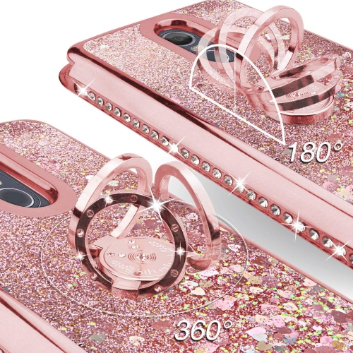 Compatible for LG Stylo 4 Case,LG Stylo 4 Plus Case,LG Q Stylus 4, Moving Liquid Holographic Sparkle Glitter