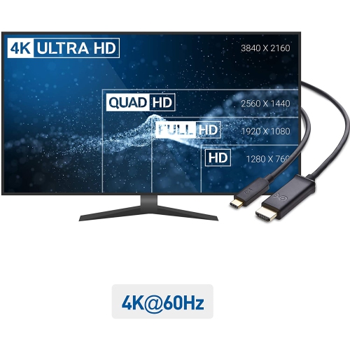 USB C to HDMI Cable Supporting 4K 60Hz in Black 6 ft - Thunderbolt 4 / USB4