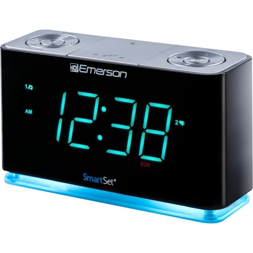 SmartSet Alarm Clock Radio with Bluetooth Speaker, Charging Station/Phone Chargers with USB Port