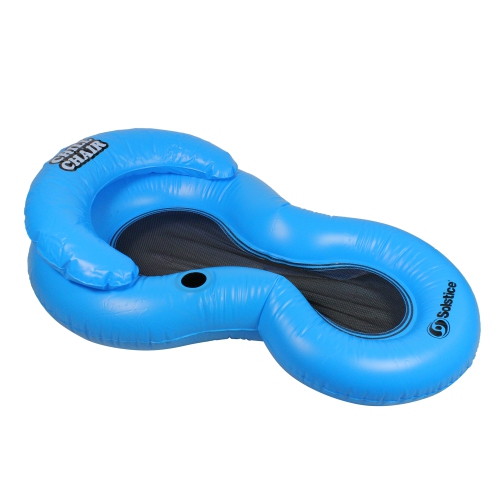 61-Inch Inflatable Blue Chill Swimming Pool Floating Lounge Chair