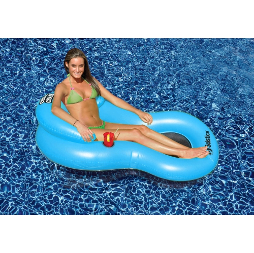 61-Inch Inflatable Blue Chill Swimming Pool Floating Lounge Chair