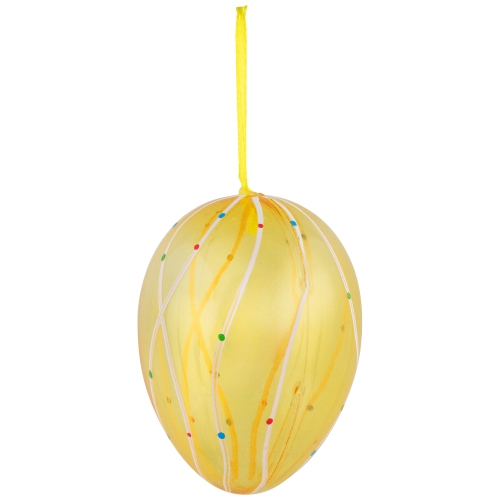 Ensemble de 6 oeufs de Pâques en forme d’oeuf transparents scintillants jaune et orange – 3.25 po