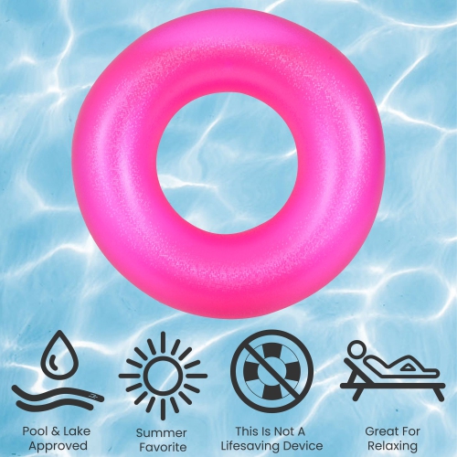 35" Pink Inflatable Inner Tube Pool Float
