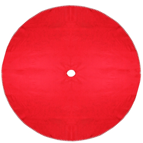 48" Red and White Shell Reversible Christmas Tree Skirt