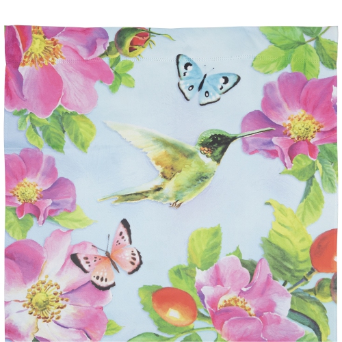 Welcome Hummingbird Floral Outdoor House Flag 28" x 40"