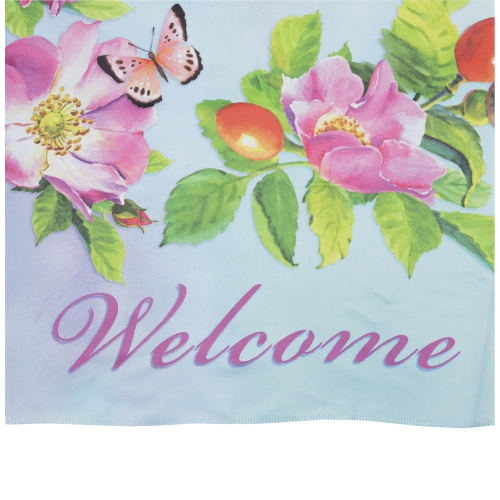 Welcome Hummingbird Floral Outdoor House Flag 28" x 40"