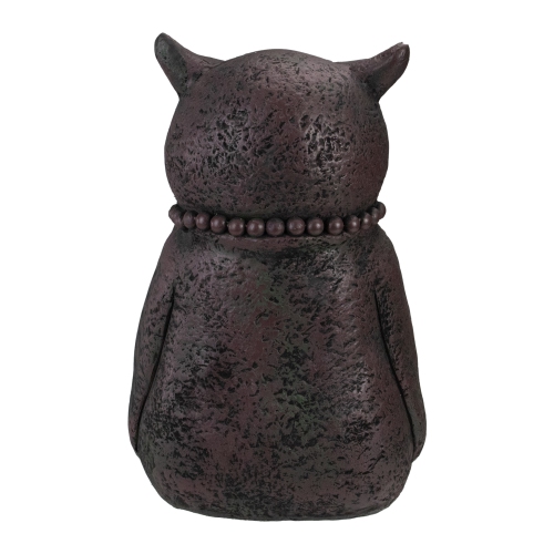 17" Dark Gray Meditating Buddha Owl Outdoor Garden Statue