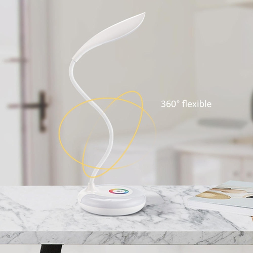 360° Flexible Gooseneck Three Levels Touch Dimming Desk Lamp with RGB Atmosphere Plug-in Table Lamp - PrimeCables®