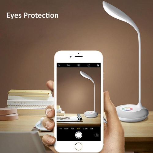 360° Flexible Gooseneck Three Levels Touch Dimming Desk Lamp with RGB Atmosphere Plug-in Table Lamp - PrimeCables®