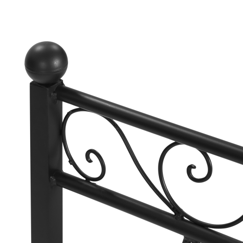 Outsunny 3.3FT Classic Garden Bridge with Safety Railings Arc Footbridge Decorative Pond Bridge for Backyard Creek Stream, Black