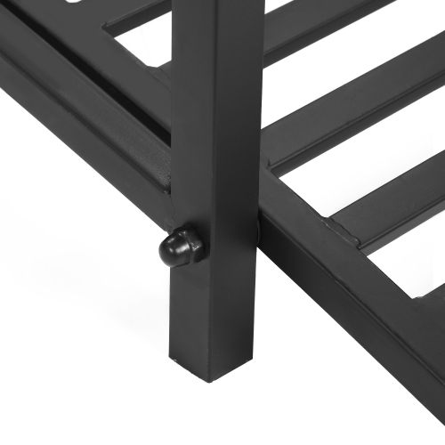 Outsunny 3.3FT Classic Garden Bridge with Safety Railings Arc Footbridge Decorative Pond Bridge for Backyard Creek Stream, Black