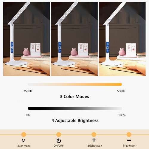 Portable Eye Protection LED Bedside work, study, reading ,Home Living Desk Lamp with Wireless Charger(Without Battery)