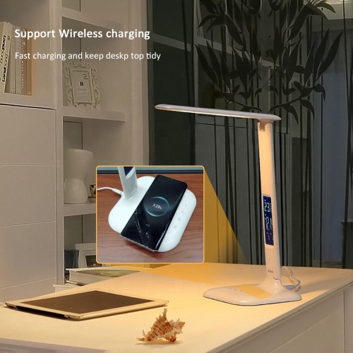 Portable Eye Protection LED Bedside work, study, reading ,Home Living Desk Lamp with Wireless Charger(Without Battery)