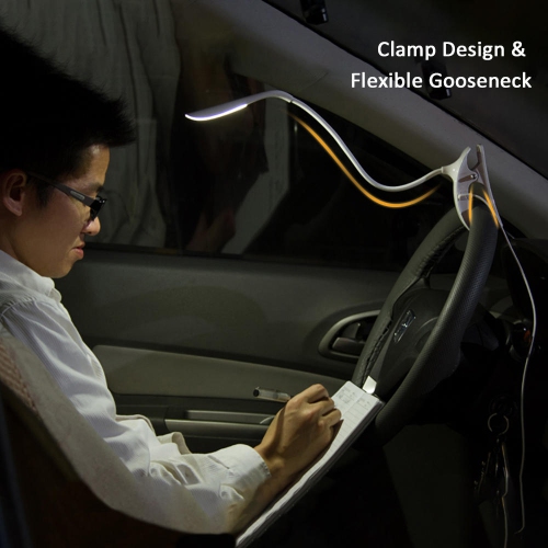 Modern Flexible Clamp Table Lamp Battery Operated LED Lights For Working, Study,Living Room Use - PrimeCables®