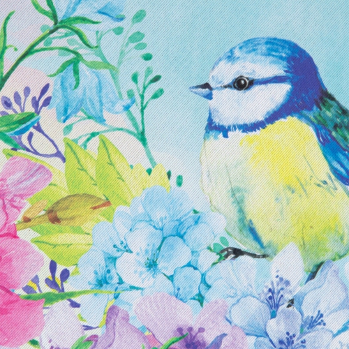 Blue and Purple Welcome Bird Outdoor House Flag 28" x 40"