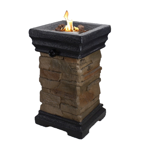 18.75" Classic Stone Outdoor Table Top Gas Fire Pit Best Buy Canada