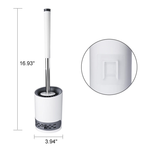 Wall Mounted Toilet Brush for Bathroom with Round Holder, Silicone Toilet Cleaning Kit for cleaning toilets sinks, washbasins and bathtubs