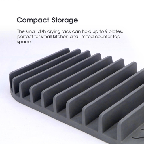 Kitchen Microfiber Dish Drying Mat, Folding Counter Dish Drain Pad with Removable Rack