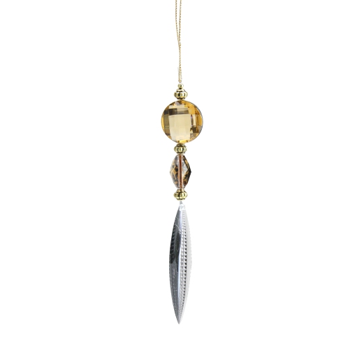 Décoration de Noël en forme de bijou doré et blanc de 6,5 po