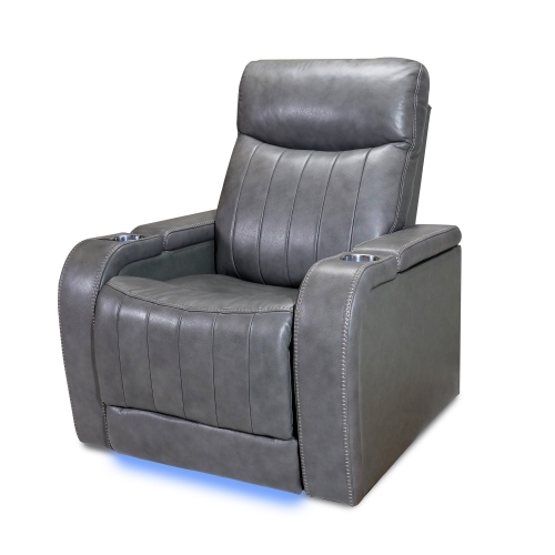 Valencia Glasgow Home Theater Seating | Premium Top Grain Italian 11000 Nappa Leather, Power Recliner, Power Lumbar Support, Power Headrest, LED