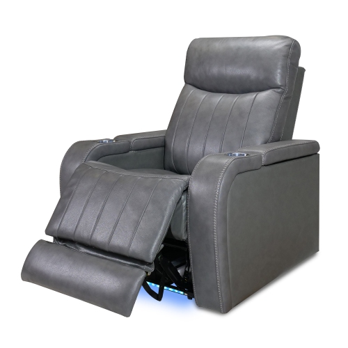 Valencia Glasgow Home Theater Seating | Premium Top Grain Italian 11000 Nappa Leather, Power Recliner, Power Lumbar Support, Power Headrest, LED