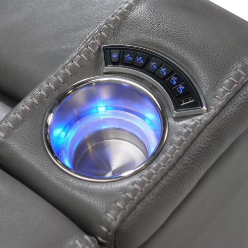 Valencia Glasgow Home Theater Seating | Premium Top Grain Italian 11000 Nappa Leather, Power Recliner, Power Lumbar Support, Power Headrest, LED