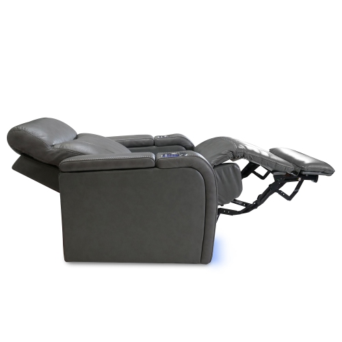 Valencia Glasgow Home Theater Seating | Premium Top Grain Italian 11000 Nappa Leather, Power Recliner, Power Lumbar Support, Power Headrest, LED