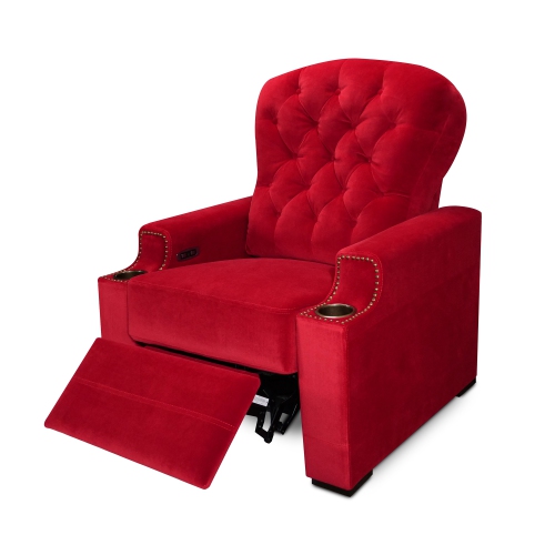 Sièges de cinéma maison Moulin de Valencia | Fauteuil inclinable électrique en velours Parisia de qualité supérieure