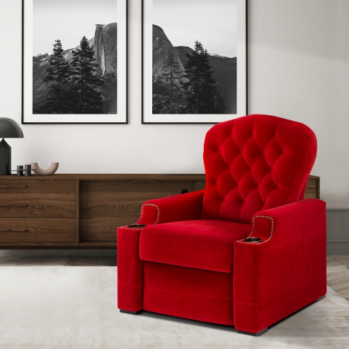 Sièges de cinéma maison Moulin de Valencia | Fauteuil inclinable électrique en velours Parisia de qualité supérieure