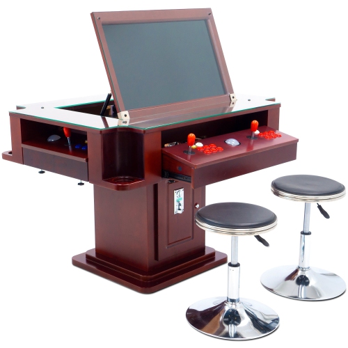 CREATIVE ARCADES  " 2 Player 3 Sided Tilt Screen Cocktail Arcade Machine | Elegant Series | 4701 Classic Retro Games | 32"" Lcd Screen"