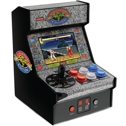Street Fighter 2 Champion Edition Micro Player-Fully Playable, Includes CO/Vs Link for Multiplayer Action, 7.5 Inch Collectible, Battery or Micro USB