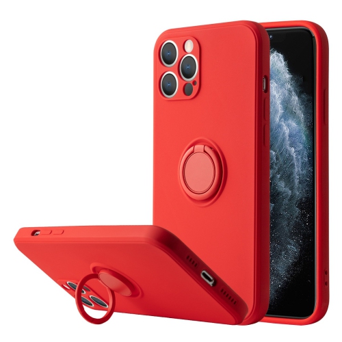 NAVOR  Phone Cover for Iphone 12 Pro [6.1-Inch], Shockproof Slim Cover With Ring Kickstand, Car Mount Feature Protective Case -Red