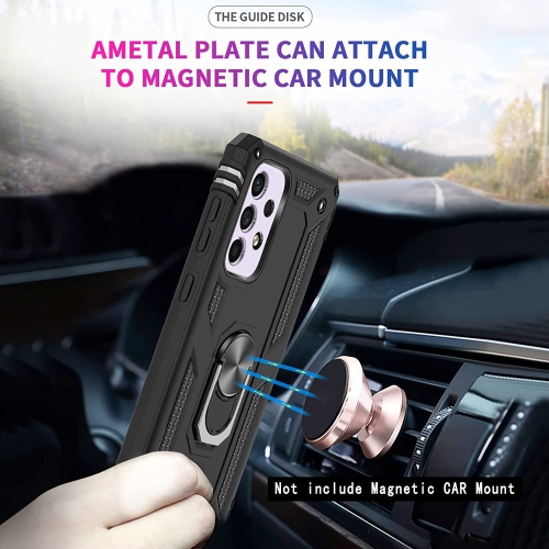 【CSmart】 Anti-Drop Hybrid Magnetic Hard Armor Kickstand Case with Ring Holder for Samsung Galaxy A03s, Navy