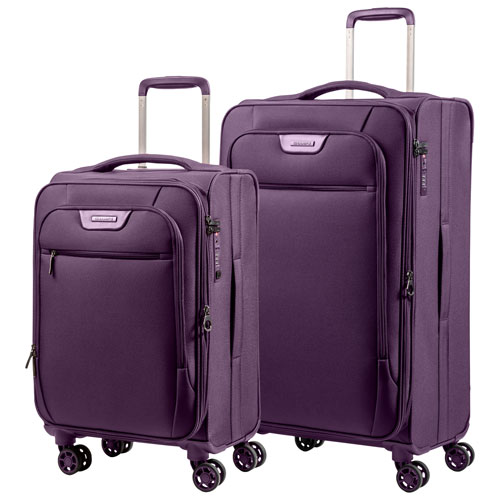 Champs Softech Collection 2-Piece Soft Side Expandable Luggage Set - Purple