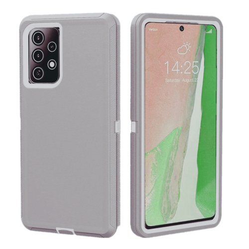 【CSmart】 Anti-Drop Triple 3 Layers Shockproof Heavy Duty Defender Hard Case for Samsung Galaxy A53 5G, Grey