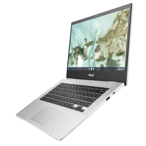 ASUS  Refurbished (Good) - Chromebook Cx1400, 14"â HD Nanoedge Display, Intel Celeron N3350 Processor, Chrome Os, Aluminum, Transparent Silver