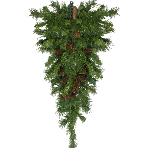 42" Pine Artificial Christmas Teardrop Swag with Pine Cones - Unlit