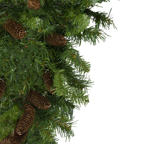 42" Pine Artificial Christmas Teardrop Swag with Pine Cones - Unlit